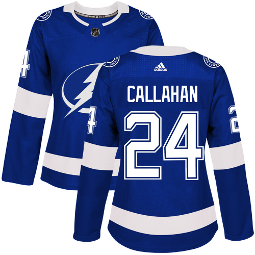 Adidas Tampa Bay Lightning #24 Ryan Callahan Blue Home Authentic Women Stitched NHL Jersey